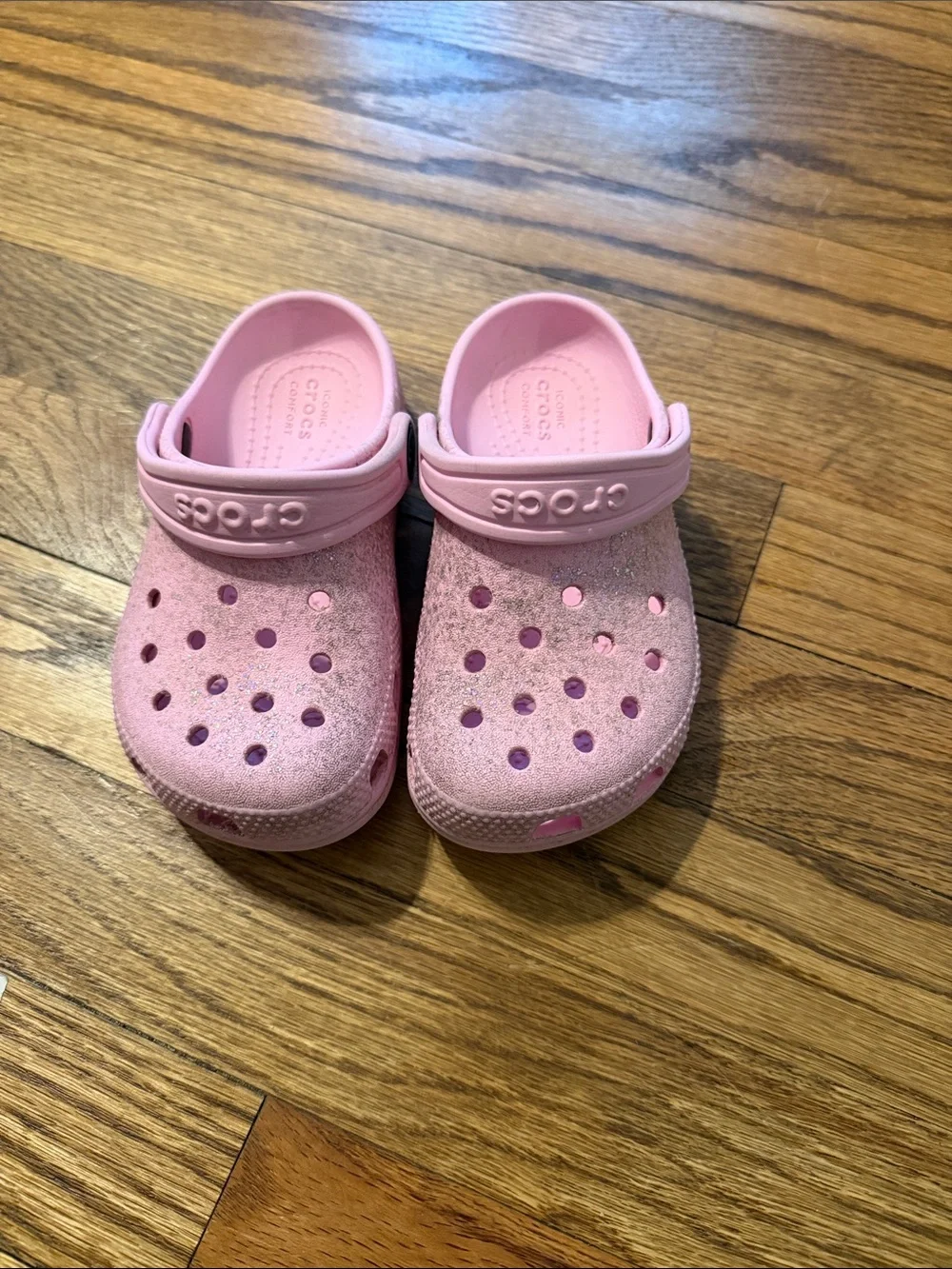 CROCS Kids Pink Classic Clog with Heel Strap